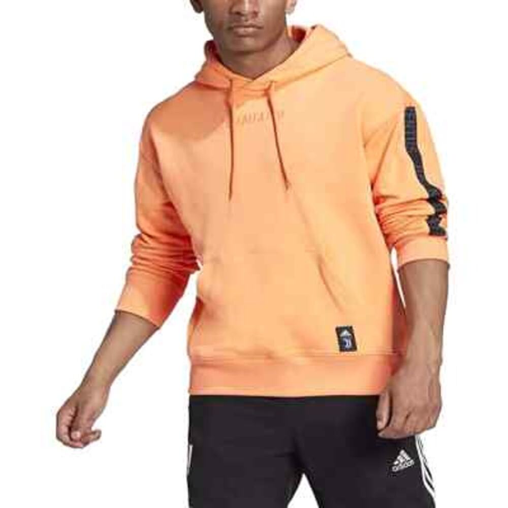adidas Juventus Hoodie Men XL Orange FS7587 Soccer Football Pullover Sweatshirt